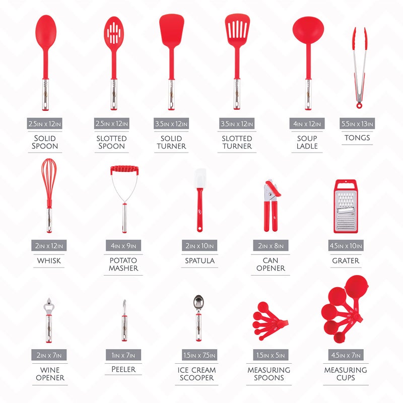 Kaluns Kitchen Utensils Set, Cooking Utensil Set Kitchen Gadgets, Pots and Pans set Nonstick and Heat Resistant, 24 Pcs Nylon and Stainless Steel, Spatula Set, Apartment Essentials Kitchen Cookware Sets - Image 2